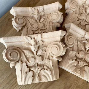 KL-014.02 Beech corinthian capitel for fluted pilaster